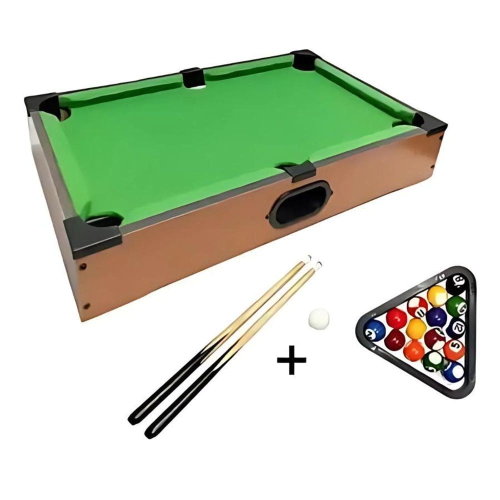 Mesa De Sinuca Infantil Portátil - Com Tacos, Bolas E Giz
