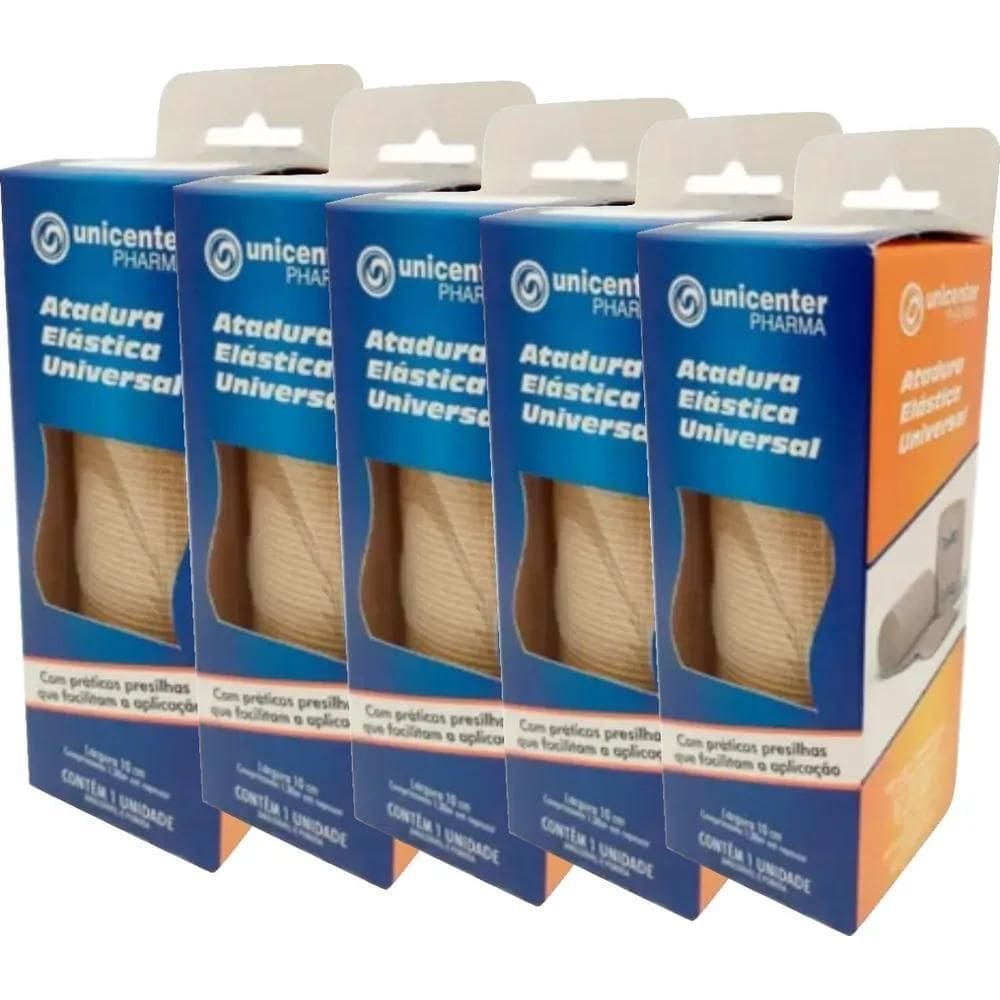 Kit 5 Faixa Elástica Bandagem Atadura Ortopédica 10Cm 1,30M