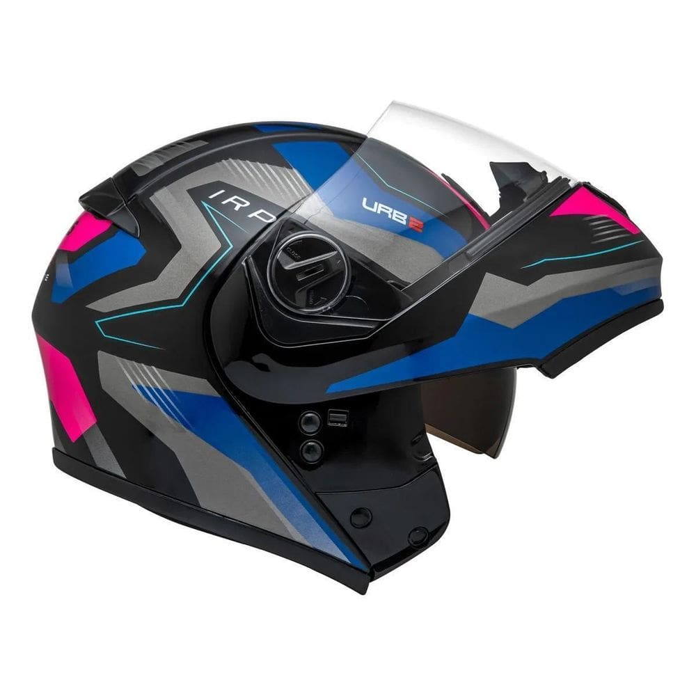Capacete Moto Peels U-Rb2 Skyline Preto Pink Tamanho 58