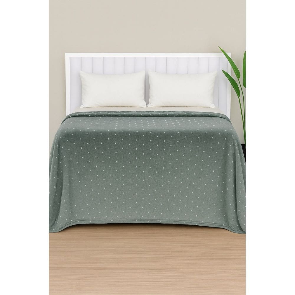 Manta De Microfibra Estampa Poá Habitat King - Poá Verde