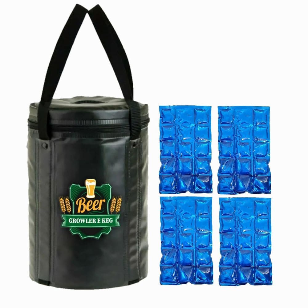 Bolsa Térmica Para Barril Heineken + 4 Cartelas Gelo Em Gel