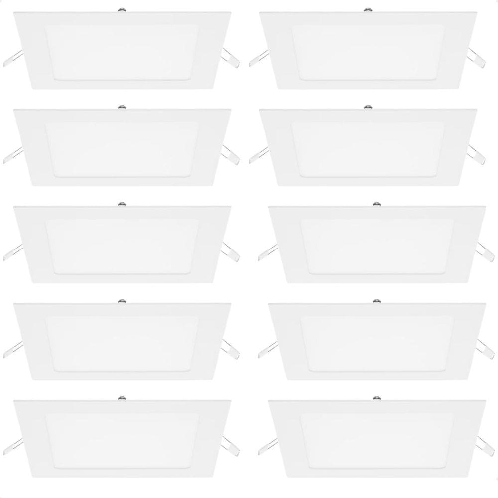 Kit 10 Painel De Led Quadrado Embutir 12W Bivolt Taschibra