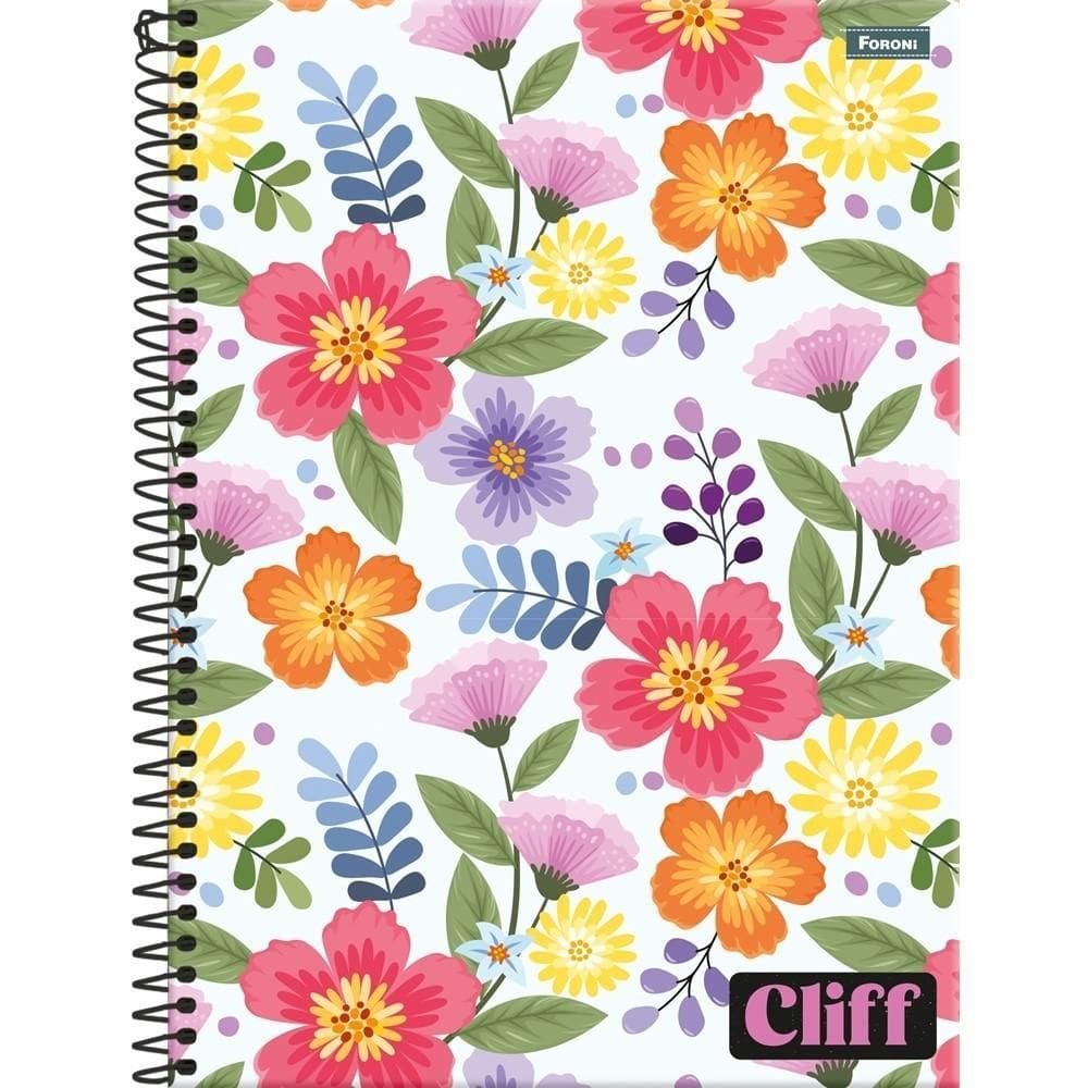 Caderno C/D 10 Materias Cliff Feminino 160 Folhas Foroni