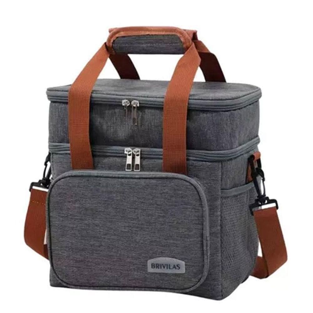 Bolsa Térmica Marmita Lancheira Alça Trabalho Cinza