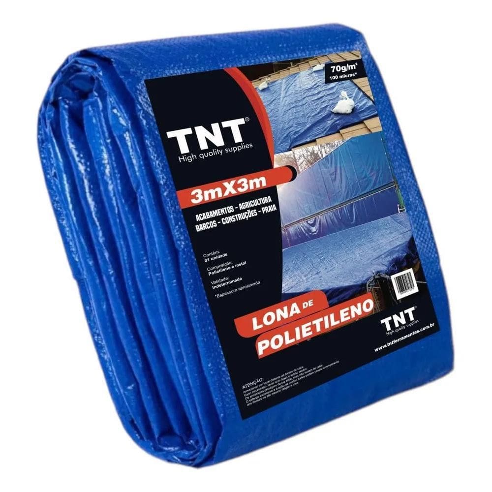 2X Lona 3X3 Mt Azul Plastica Impermeavel Festa Telhado Multi