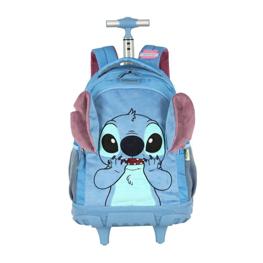 Mochila Stitch Rodas Meninas Viagem Peluciado Escolar Disney
