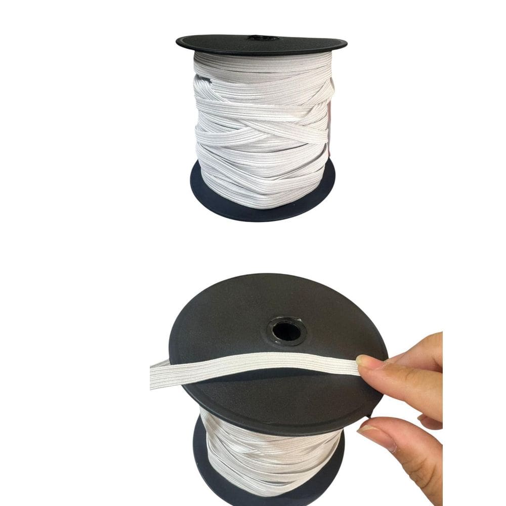 Kit 5 Elásticos Chato Número 16 De 0.9Mm Branco De 50M