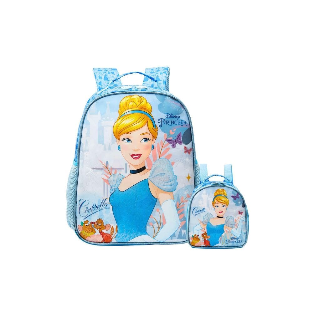 Kit Escolar Mochila De Costas +Lancheira Cinderela