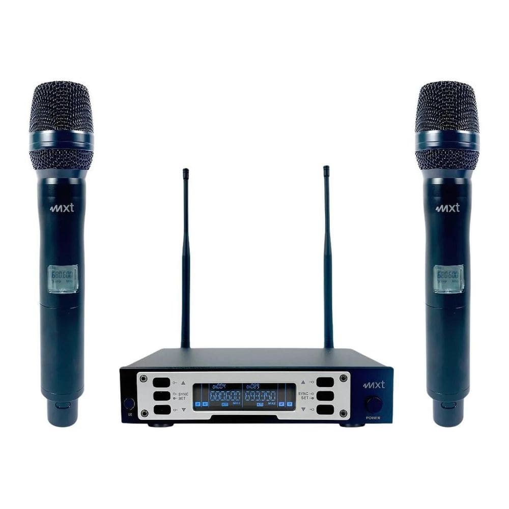 Microfone Duplo Sem Fio Uhf-9000