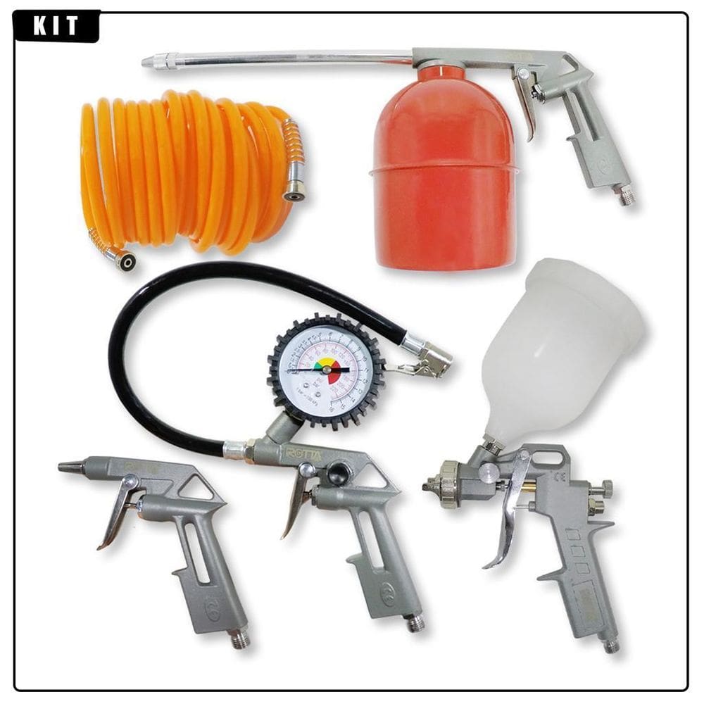 Kit Jogo De Acessórios Pneumáticos 5 Peças Compressor