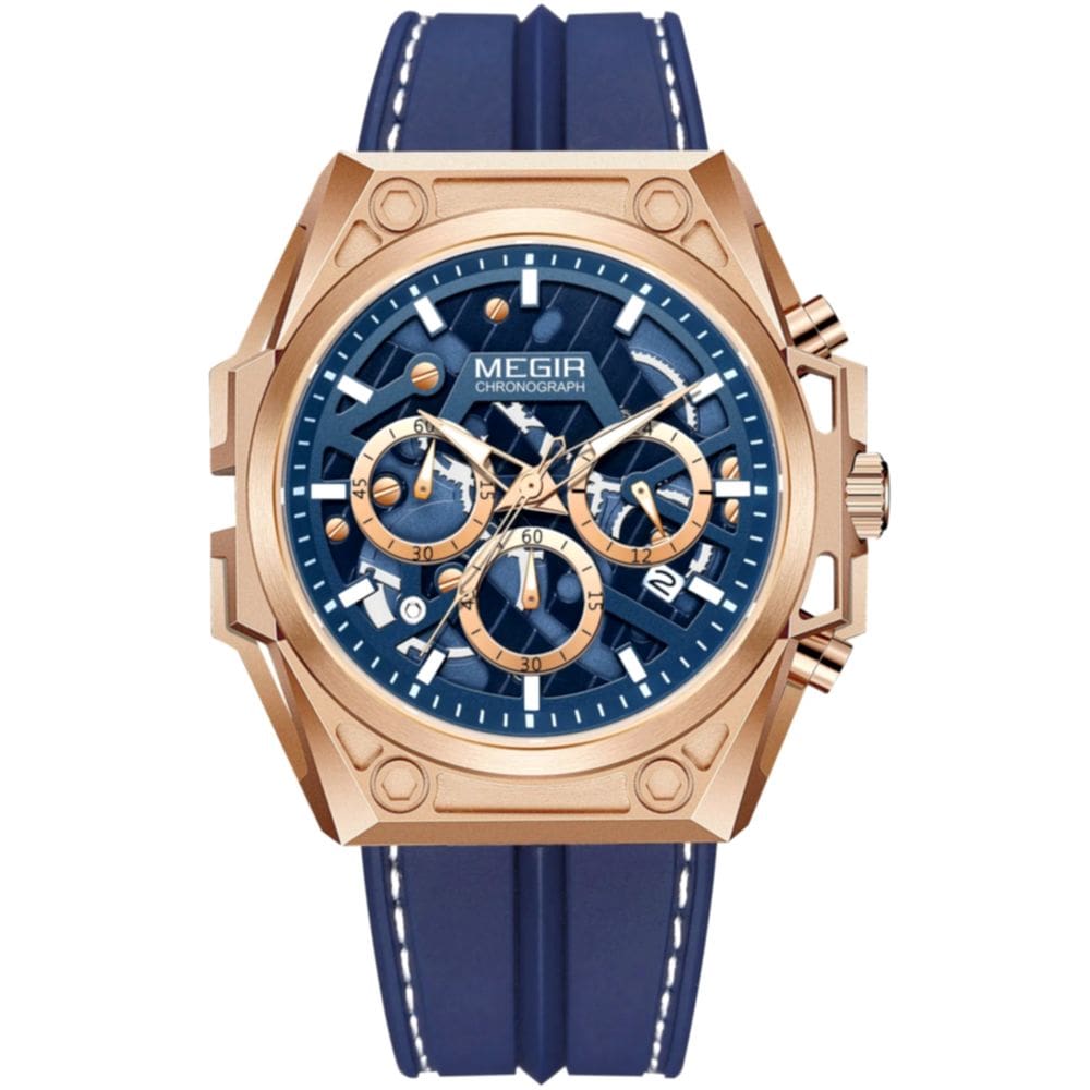 relógio para homens esportivo pulseira silicone com cronógrafo à prova d´agua