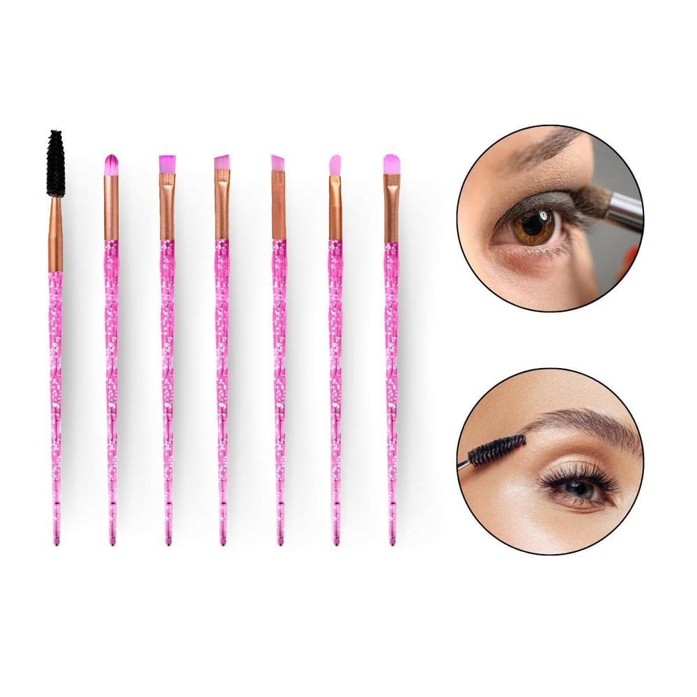Kit 7 Pincéis Olhos Sobrancelha Detalhe Acabamento Maquiagem