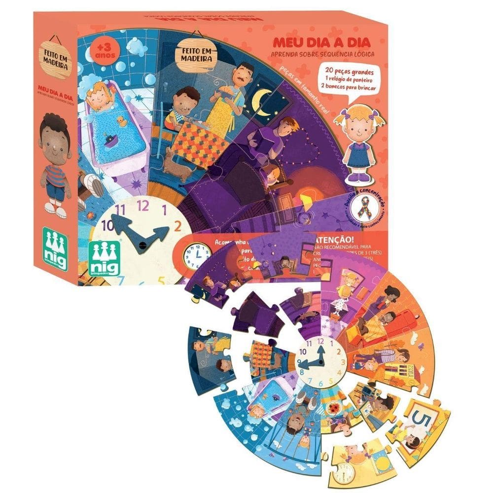 Jogo Quebra Cabeça Pedagógico Meu Dia A Dia 0585 - Nig