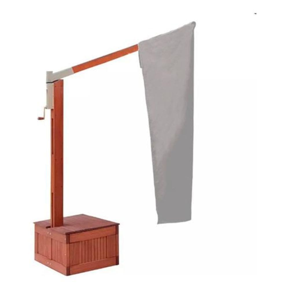 Capa Ombrelone Suspenso Impermeável 165X35X35 Ziper Cinza