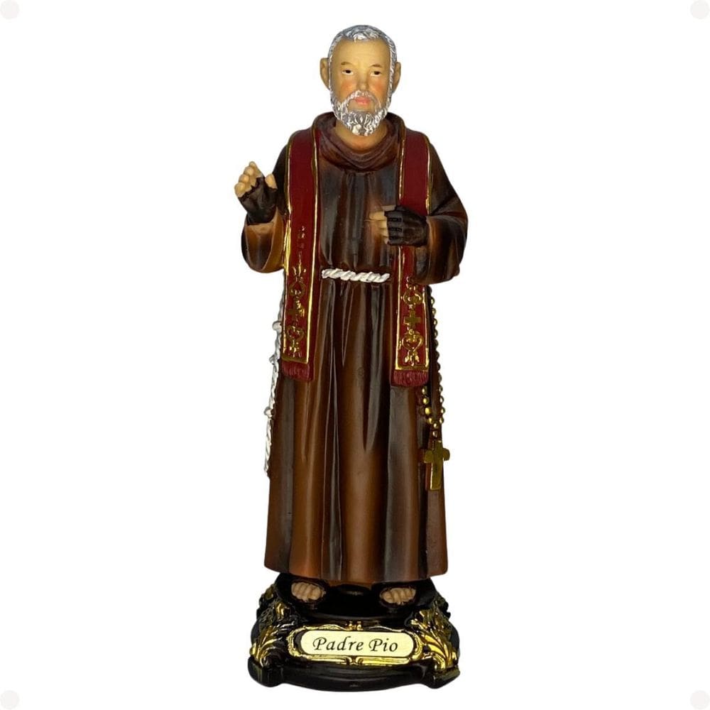 Imagem São Padre Pio Pietrelcina 20Cm Resina Com Estola