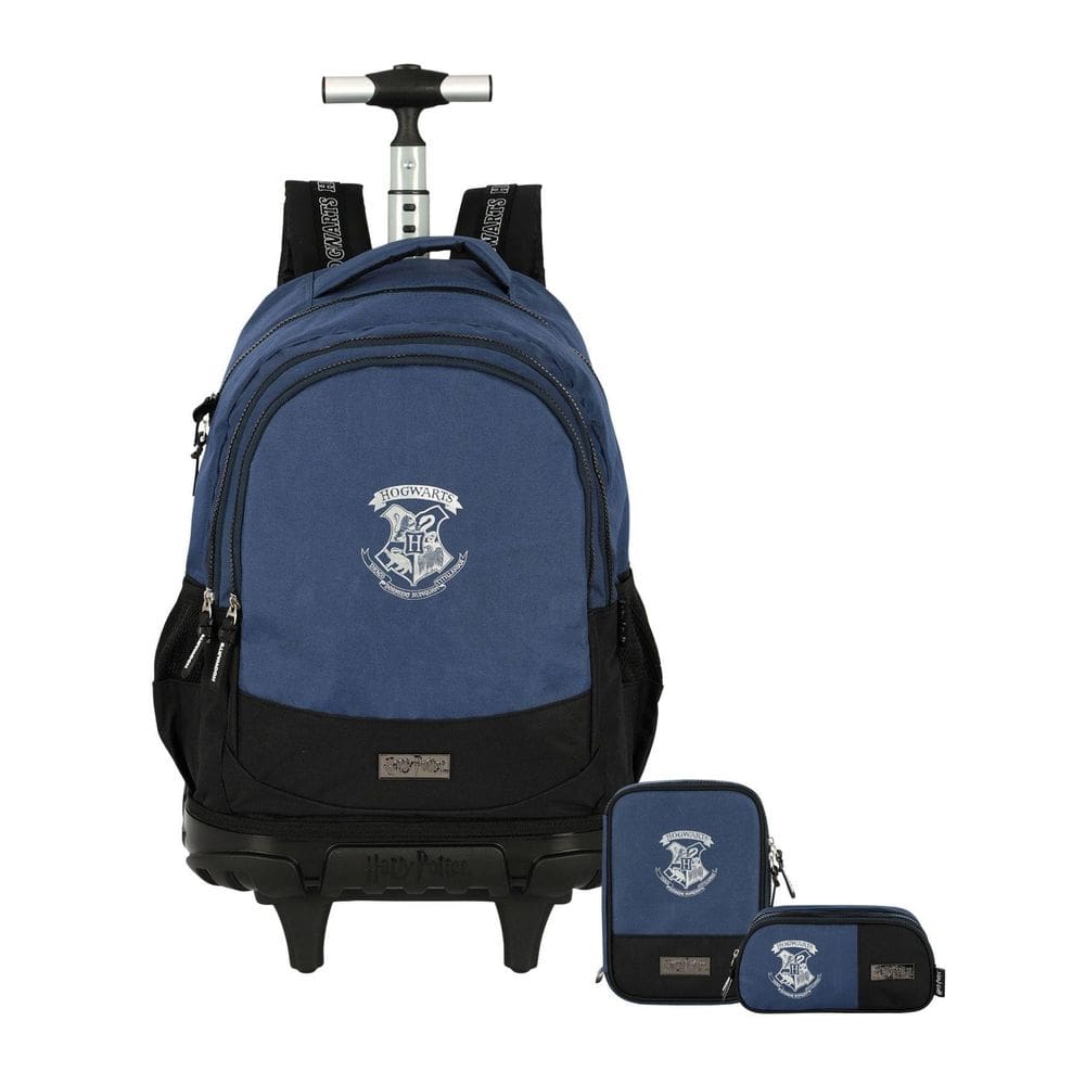 Kit Harry Potter Luxo Mochila Rodas + Estojo Box + Triplo Az