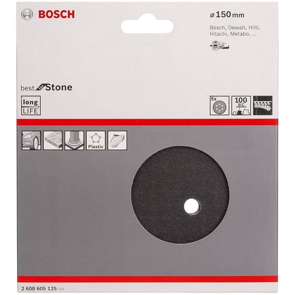 Disco De Lixa Gr.100 6` 150Mm 05 Unid F355 Bosch 2608605125