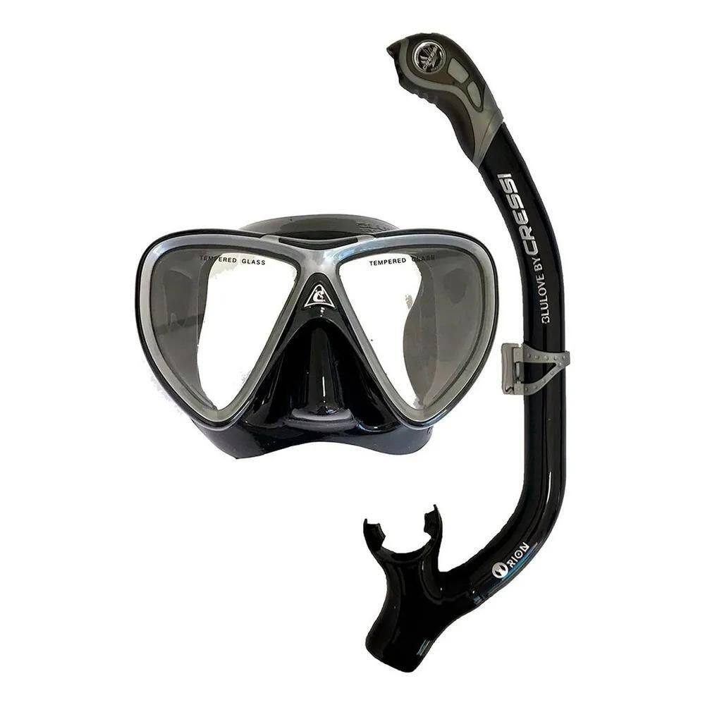 2X Kit De Mergulho Máscara E Snorkel Cressi Ikarus Semi Dry