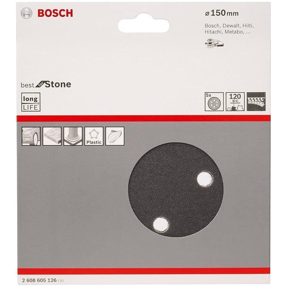 Disco De Lixa Gr.120 6` 150Mm 05 Unid F355 Bosch 2608605126