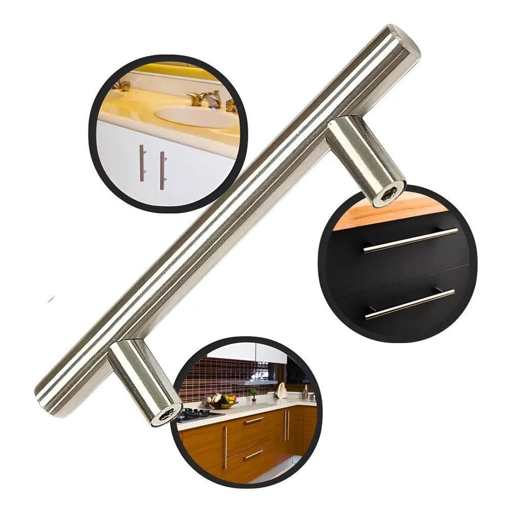 Kit 20 Puxadores Renna Redondo Haste Inox Escovado 128Mm Arm