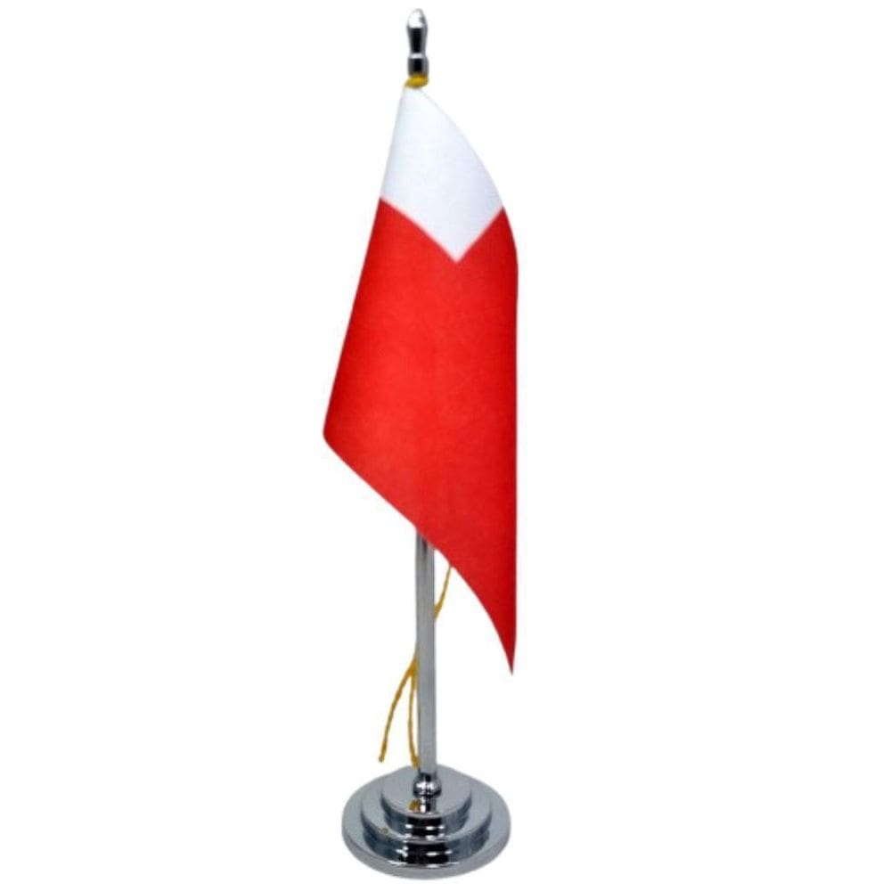 Mini Bandeira Mesa Abu Dhabi Com 8Cm X 5,5Cm 15Cm Mastro