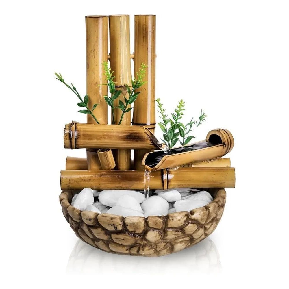 Fonte Bambu De Mesa Feng Shui Agua Cascata D Marrom 127/220V