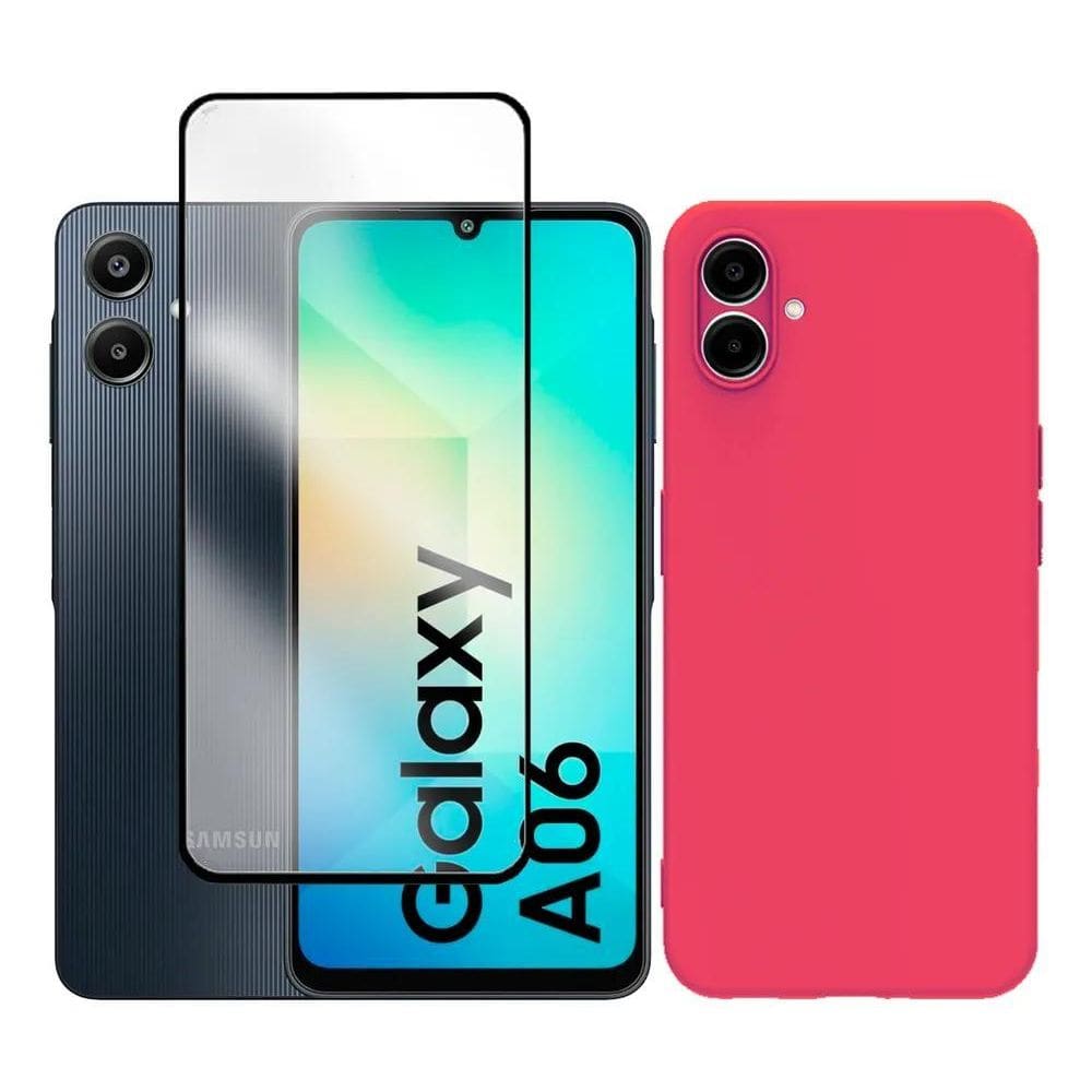 Kit Capa Capinha Case + Película 3D Para Galaxy Coral-Claro