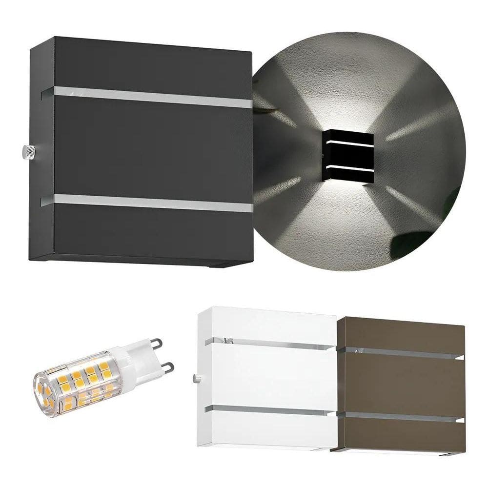 Arandela Slim 2 Friso+Lâmpada Led G9 5W 2 Marrom / Branco Fr