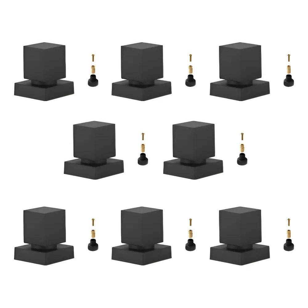 8 Acabamento Registro Quadrado 1/2-3/4+Adaptador Docol Preto