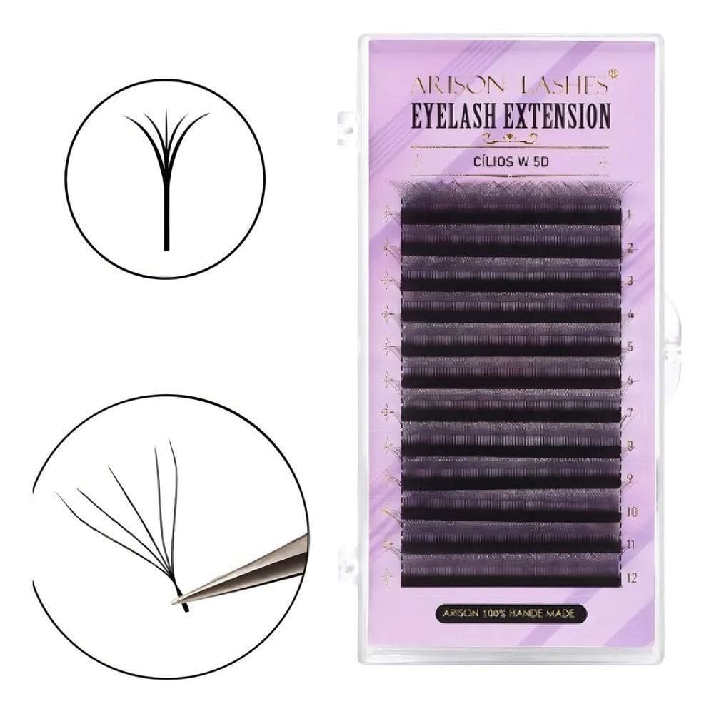 2X Cílios Arison W 5D Mix - Volume Egípcio Mix Do 8 Ao 13Mm