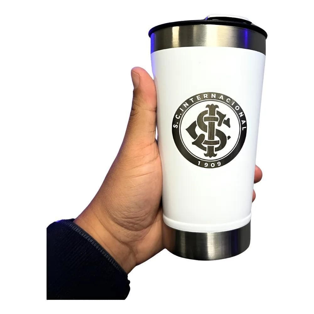 Copo Térmico 500 Ml Cerveja Com Tampa Aço Inox Internac Bran