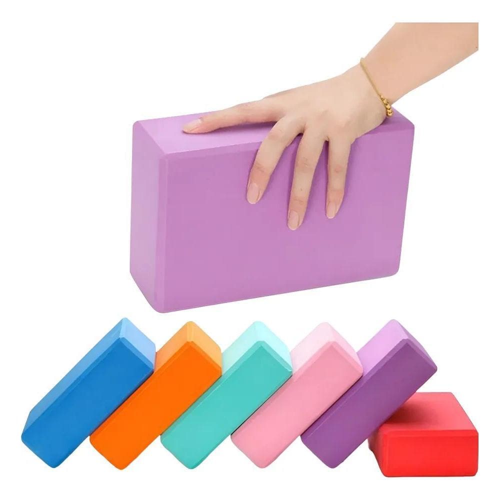 Bloco Tijolo De Pilates Yoga Funcional Em Eva Kit Com Sortid