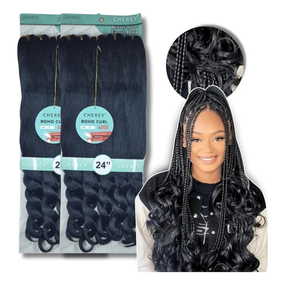 2X 2 Pacotes Cabelo Boho Curl French Curl Fibra Premium 400G