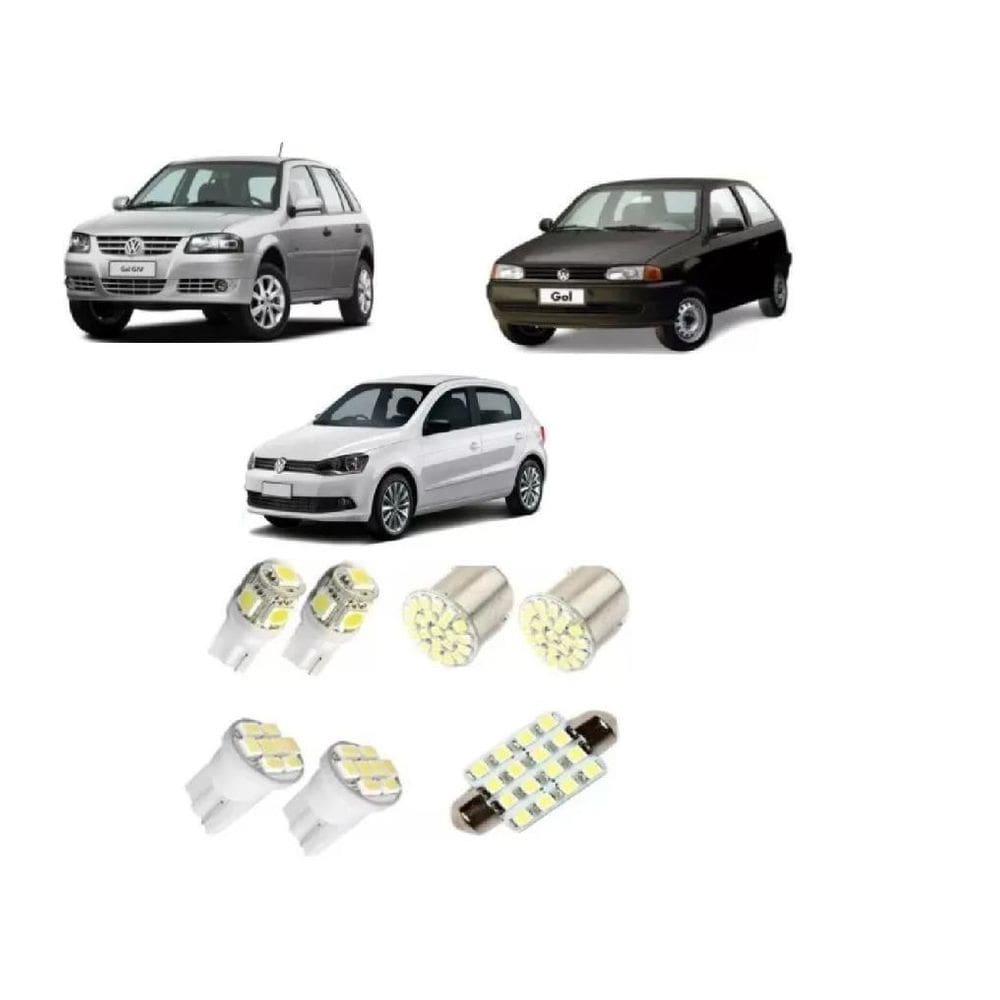 Kit Lâmpada Led Gol G4 G5 G6 Luz Pingo Teto Placa Ré Torpedo