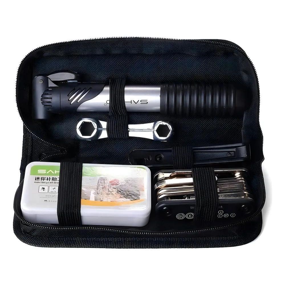 Kit Ferramentas Bike Chaves Remendo Reparo Pneu Bolsa Quadro