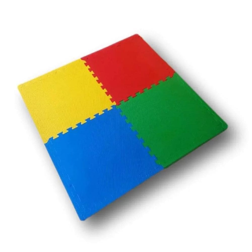 Kit 8 Tapete Tatame Colorido Eva 50 X 50 X 2 Cm Com Bordas