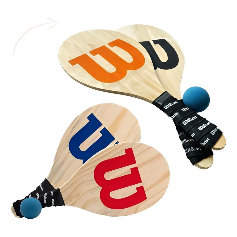 Kit Jogo Frescobol Tênis De Praia 2 Raquetes 1 Bolas C Capa