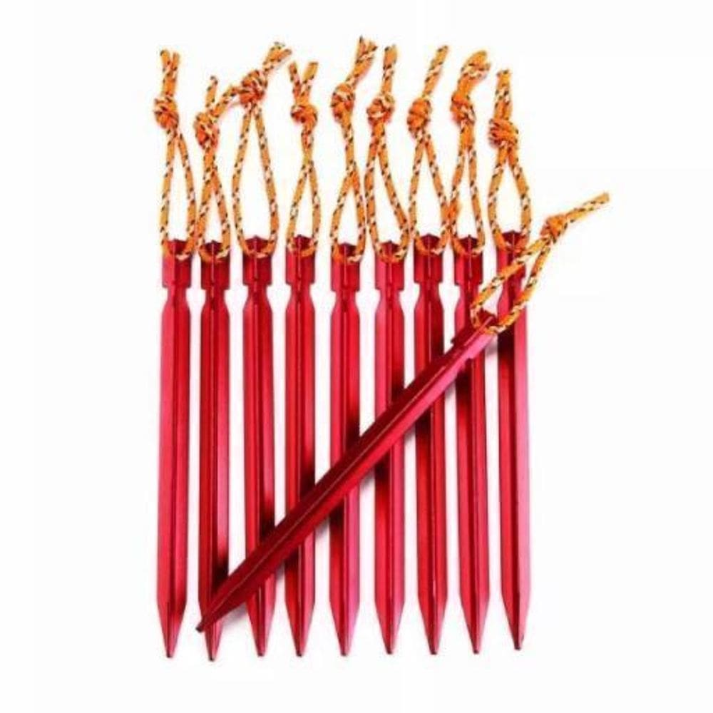Estacas Alumínio Barracas Camping - Kit Com 10 Vermelho