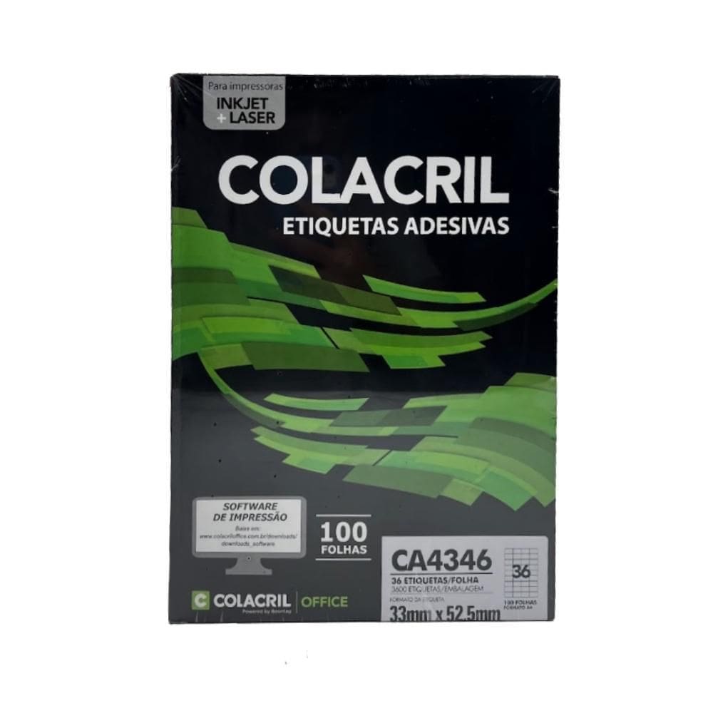 Etiqueta Adesiva Colacril A4 Ca4346 33X52,5Mm Cx/100 Fls