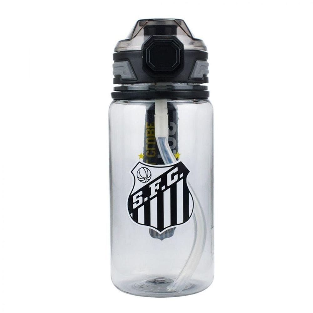 Garrafa Plástico Com Canudo 650Ml - Santos