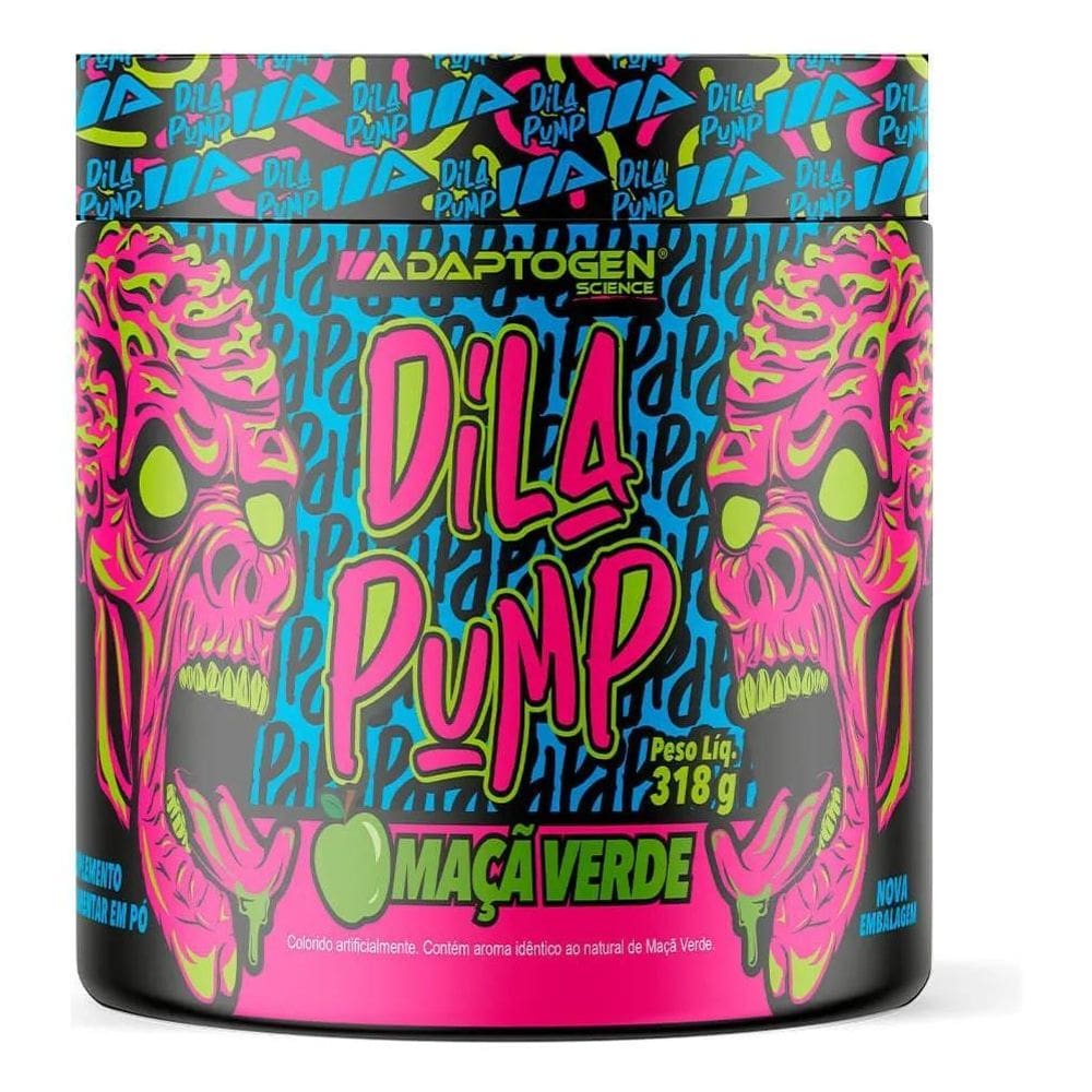 2X Suplemento Em Pó Dila Pump Pre Treino Sem Cafeína Adaptog