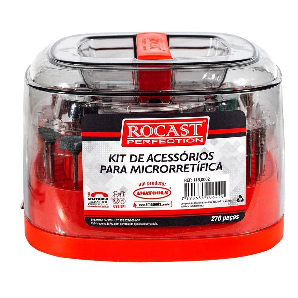 Kit De Acessórios Micro Retífica 276 Peças Estojo - 116,0002