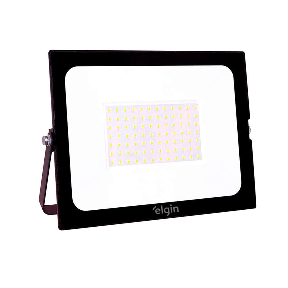Refletor Led 100W Elgin Branco Frio 6500K Monofásico Bivolt