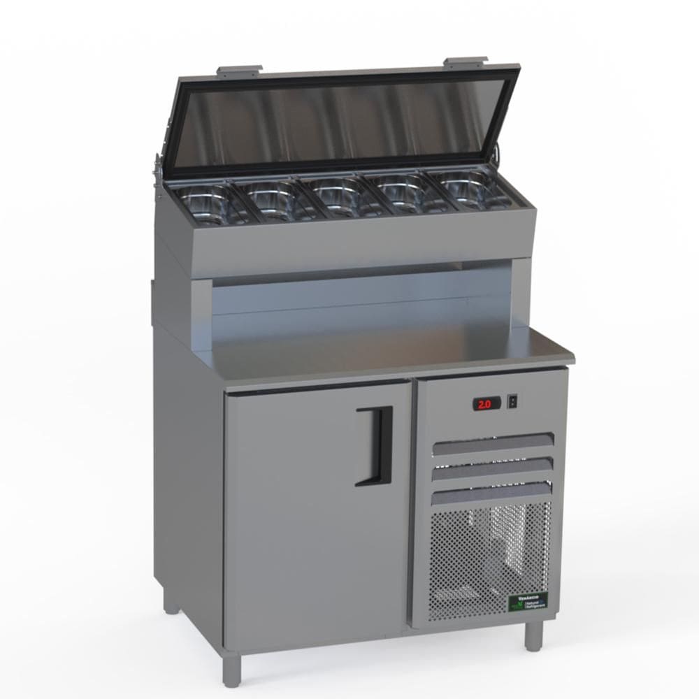 Balcão Condimentador Alto Refrigerado Venâncio 100cm Linha Prime Exterior Inox Interior Aluzinco 127V PCFRHP10-39717