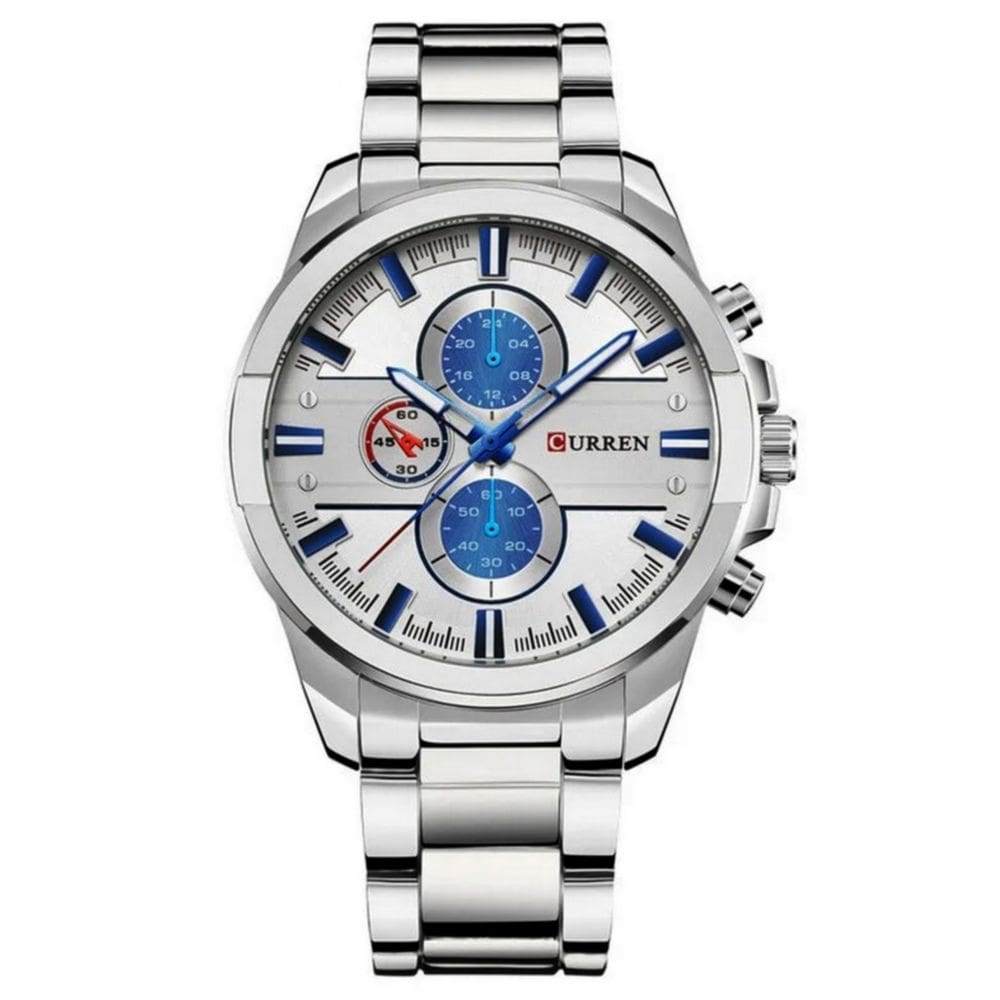 Relógio masculino de aço inoxidavel à prova d´agua de quartzo analógico