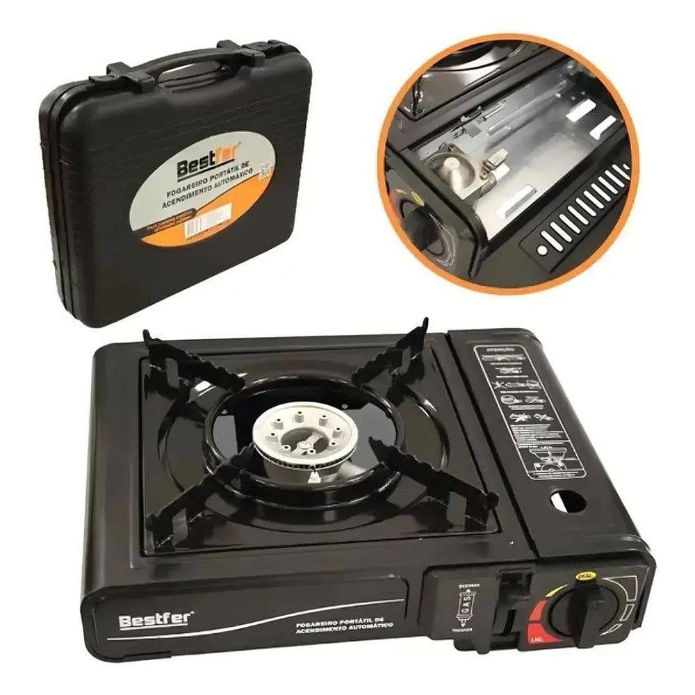 2X Bestfer Fogareiro Portátil Camping Ascendimento Automátic