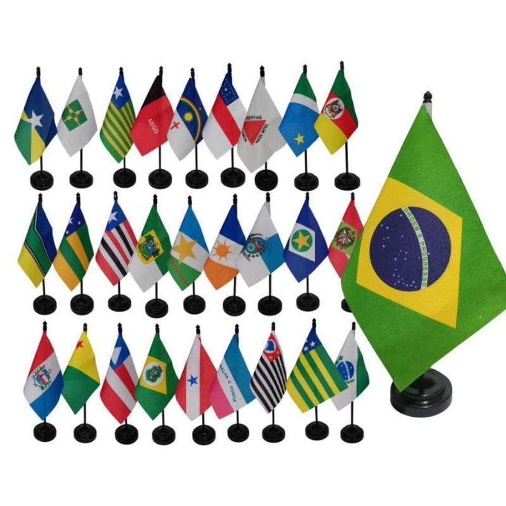 Bandeira De Mesa Coleção 27 Estados Colorido 13,5Cm