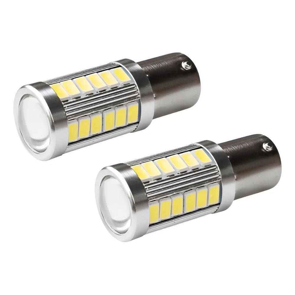 Kit 2 Lampada 33 Led Cree Ba15S 1 Polo Branca  Ba15S