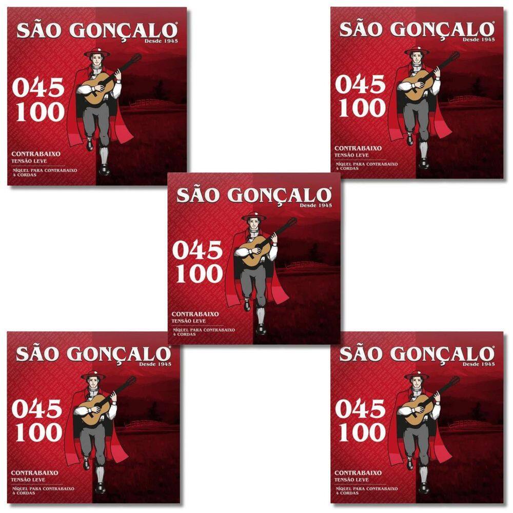 Kit 5 Encordoamento Baixo 4 Cordas 0.045 - 0.1 São Gonçalo