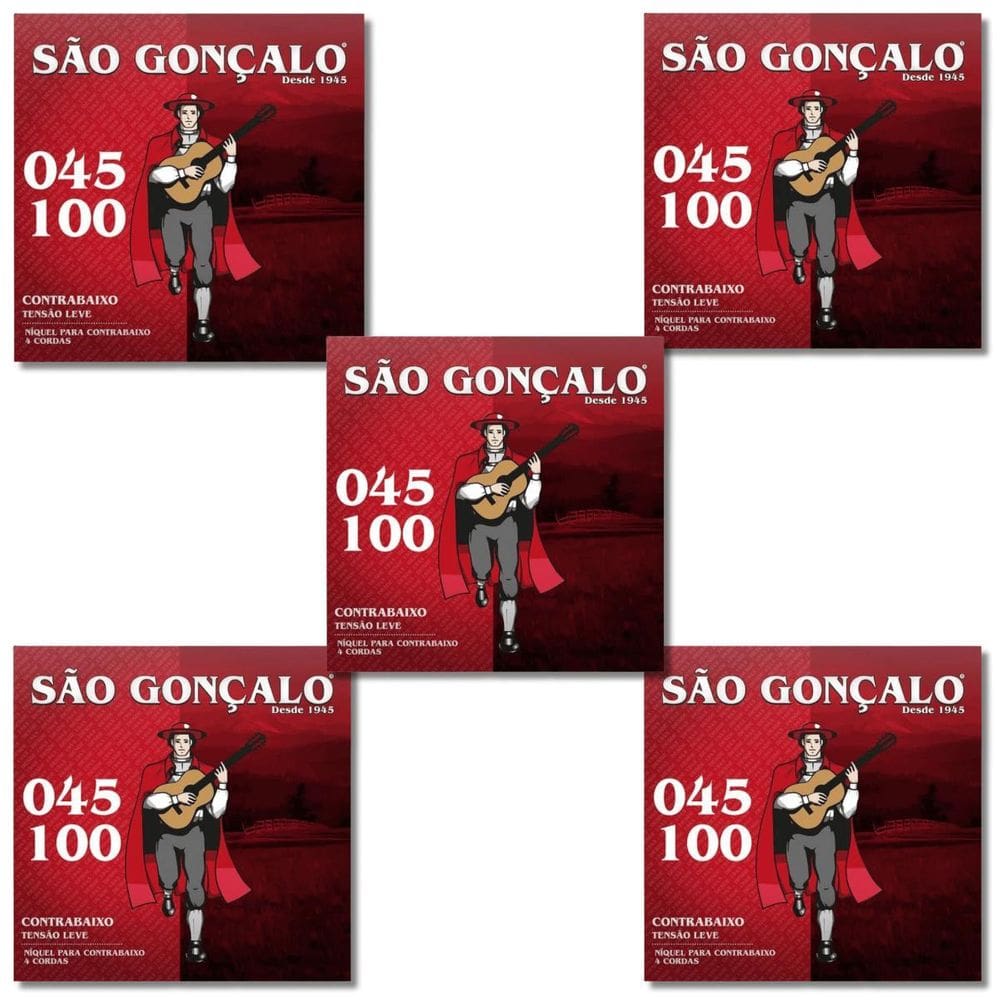 Kit 5 Encordoamento Baixo 4 Cordas 0.045 - 0.1 São Gonçalo